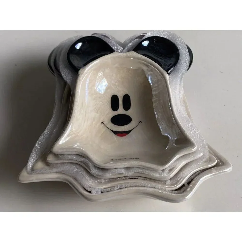 Set Of 4 Disney Mickey & Minnie Mouse‎ Halloween Ghost Iridescent Measuring Cups